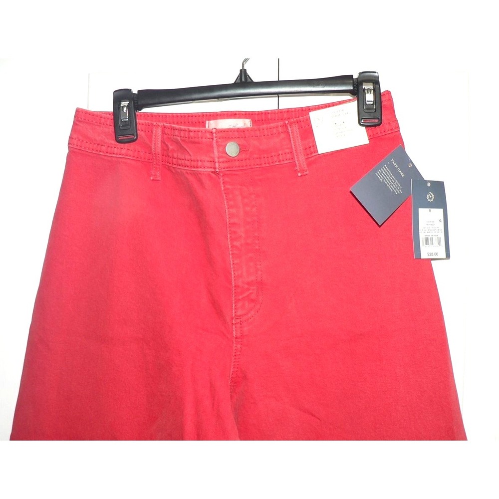Universal Thread Women's High Rise Sailor Wide Leg Ankle Jeans in Red Size 8 - Picture 5 of 10